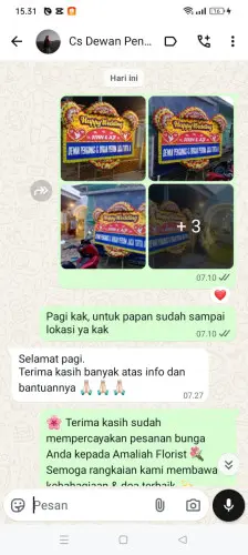 Testimonial Papan Bunga Pernikahan lombok